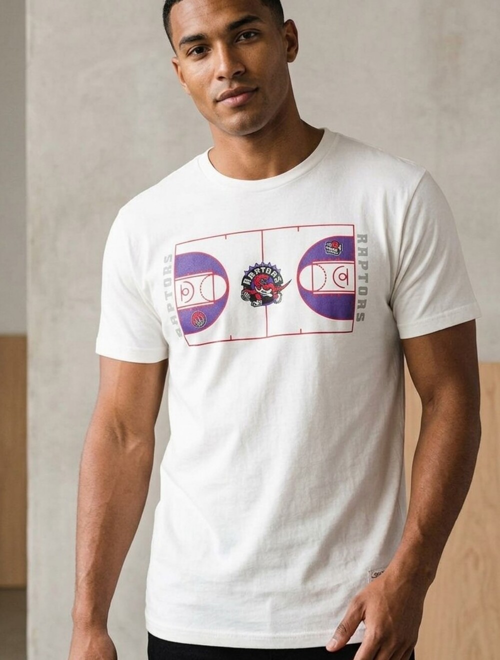Mitchell & Ness White Toronto Raptors Court Graphic Tee